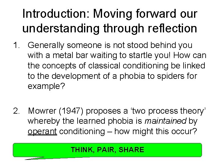 Introduction: Moving forward our understanding through reflection 1. Generally someone is not stood behind