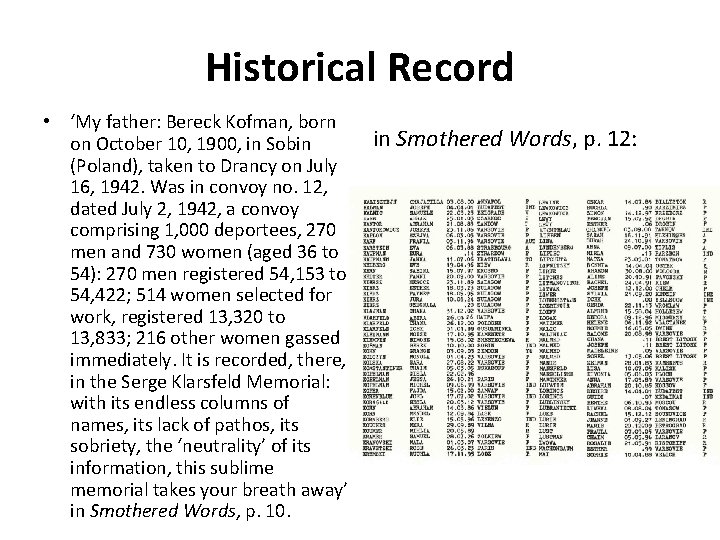 Historical Record • ‘My father: Bereck Kofman, born on October 10, 1900, in Sobin