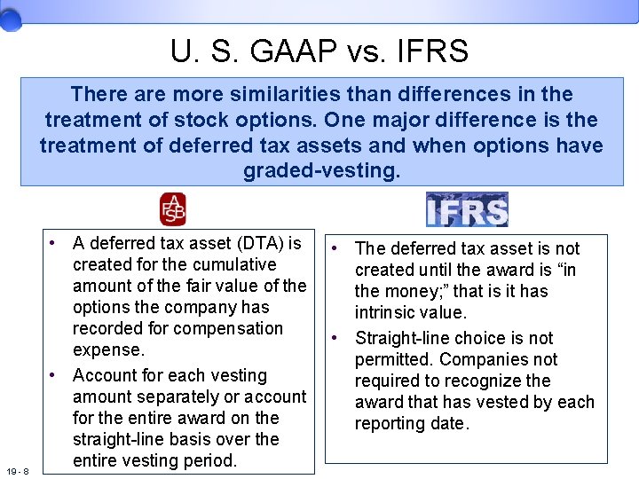 U. S. GAAP vs. IFRS There are more similarities than differences in the treatment
