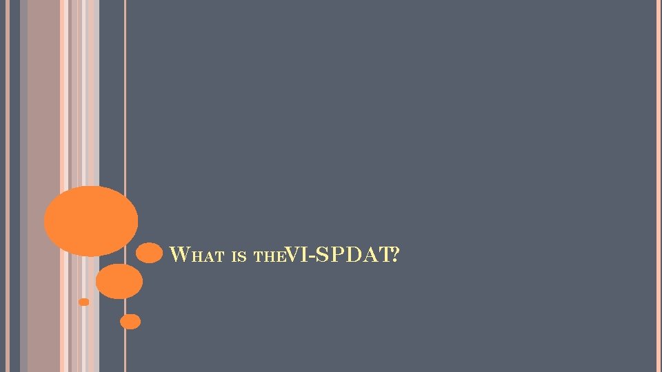 WHAT IS THEVI-SPDAT? 