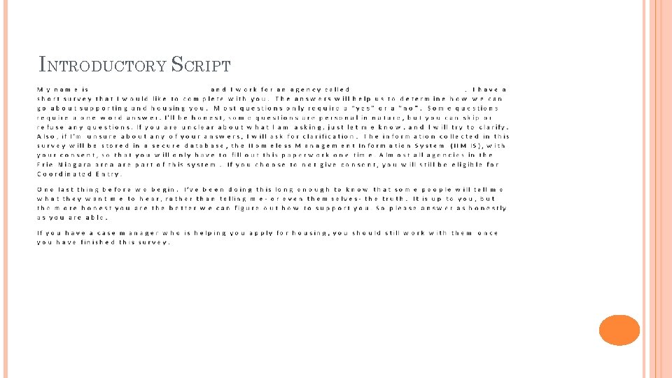 INTRODUCTORY SCRIPT 