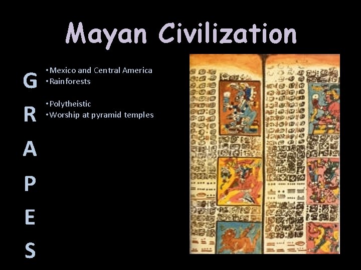 Mayan Civilization G R A P E S • Mexico and Central America •