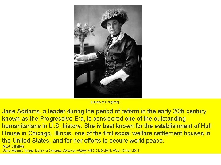 [Library of Congress] Jane Addams, a leader during the period of reform in the