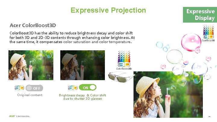 Expressive Projection Expressive Display Acer Color. Boost 3 D has the ability to reduce