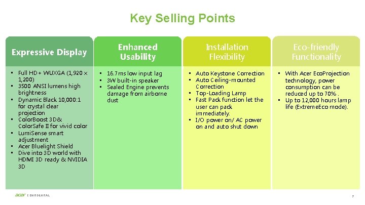Key Selling Points Expressive Display • Full HD+ WUXGA (1, 920 x 1, 200)