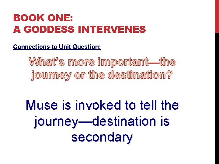 THE ODYSSEY PRESENTATION BOOK ONE A GODDESS INTERVENES