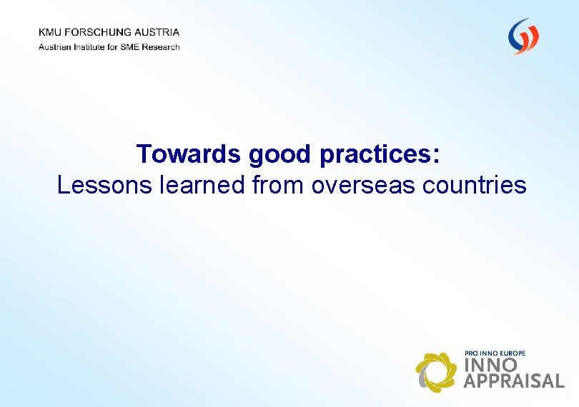 Towards good practices: Lessons learned from overseas countries 
