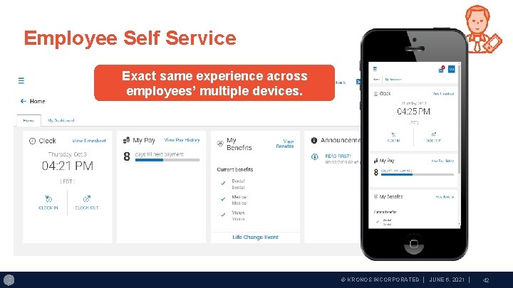 Employee Self Service Exact same experience across employees’ multiple devices. © KRONOS INCORPORATED │
