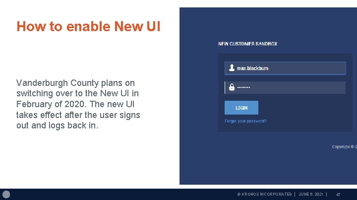 How to enable New UI Vanderburgh County plans on switching over to the New
