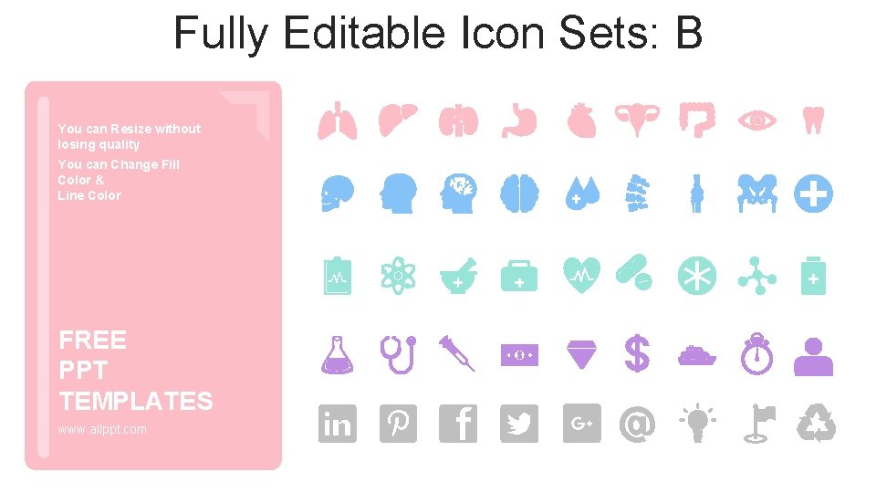 Fully Editable Icon Sets: B You can Resize without losing quality You can Change