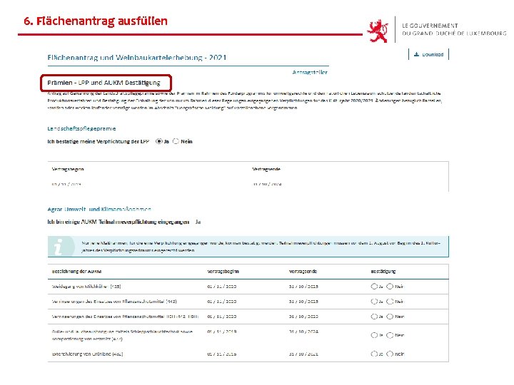 6. Flächenantrag ausfüllen 22 