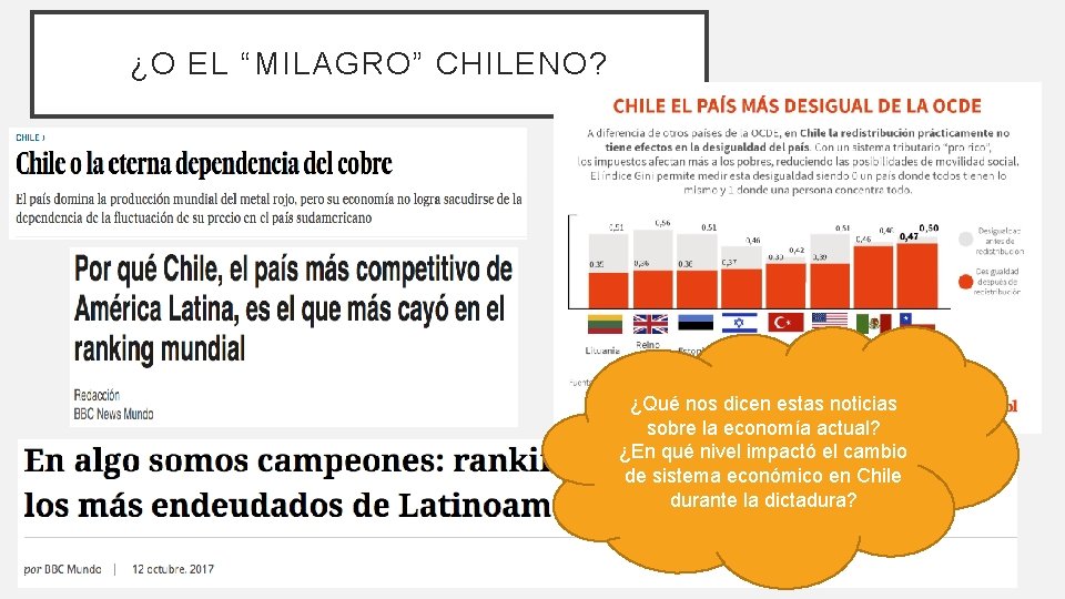 ¿O EL “MILAGRO” CHILENO? ¿Qué nos dicen estas noticias sobre la economía actual? ¿En