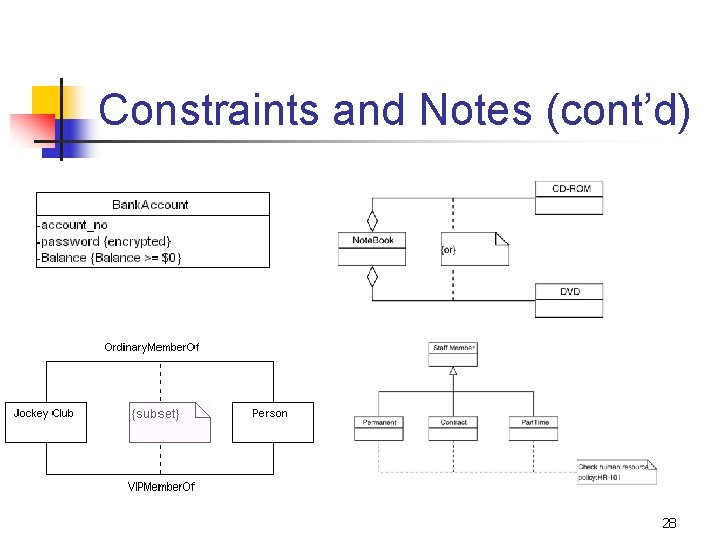 Constraints and Notes (cont’d) 28 