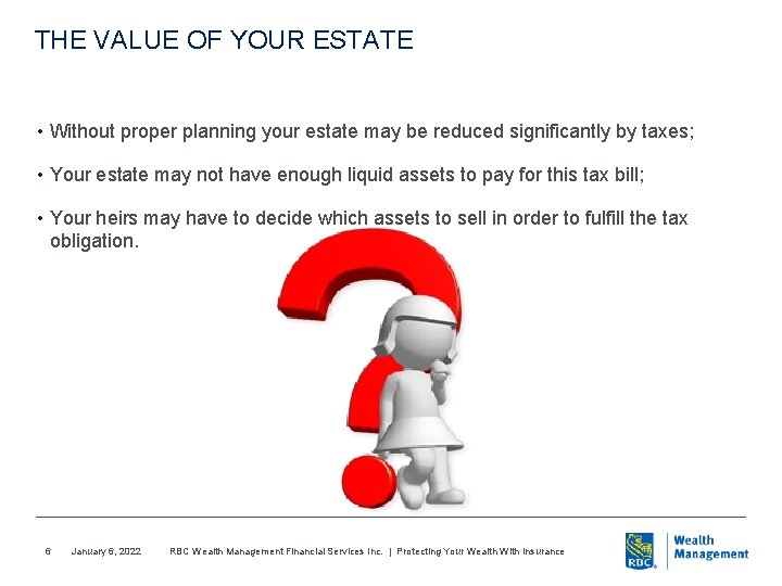 THE VALUE OF YOUR ESTATE • Without proper planning your estate may be reduced