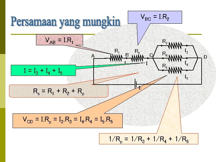 VBC = I. R 2 VAB = I. R 1 R 3 R 1