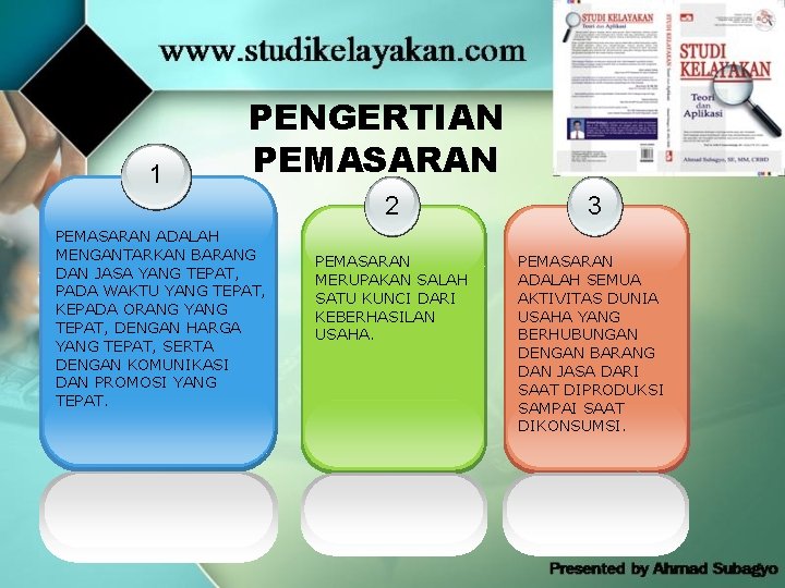 1 PENGERTIAN PEMASARAN ADALAH MENGANTARKAN BARANG DAN JASA YANG TEPAT, PADA WAKTU YANG TEPAT,