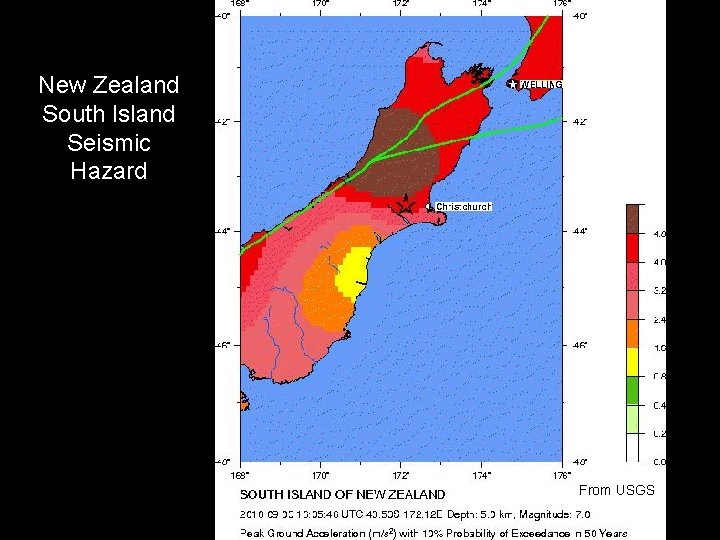 New Zealand South Island Seismic Hazard From USGS 