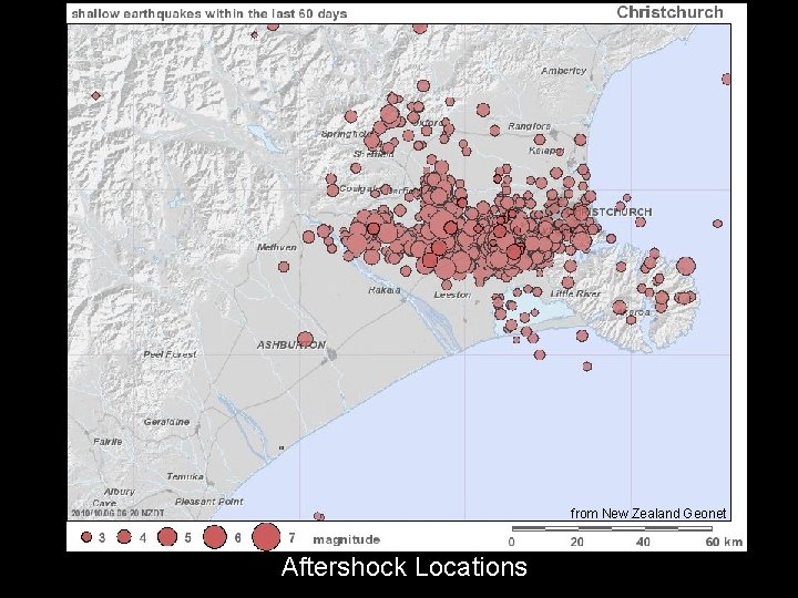 from New Zealand Geonet Aftershock Locations 