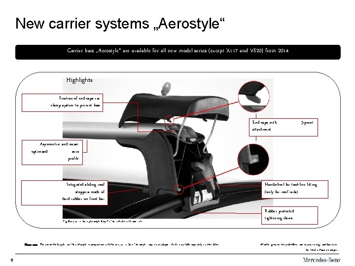 New carrier systems „Aerostyle“ Carrier bars „Aerostyle“ are available for all new model series