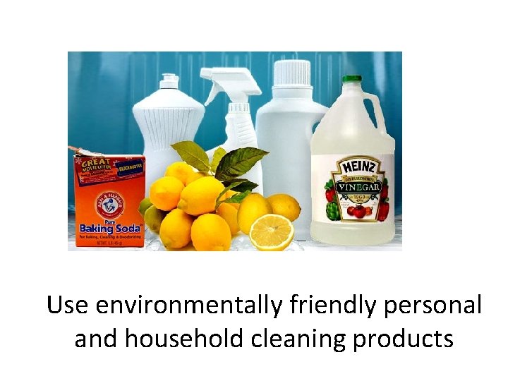 Use environmentally friendly personal and household cleaning products 