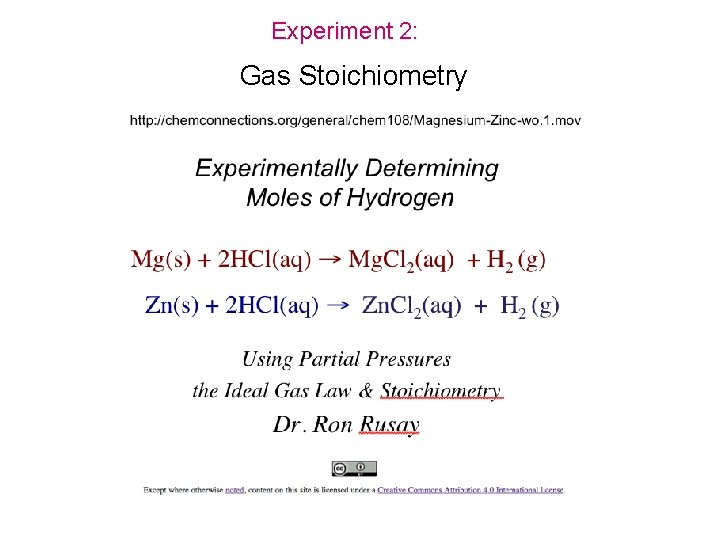 Experiment 2: Gas Stoichiometry 