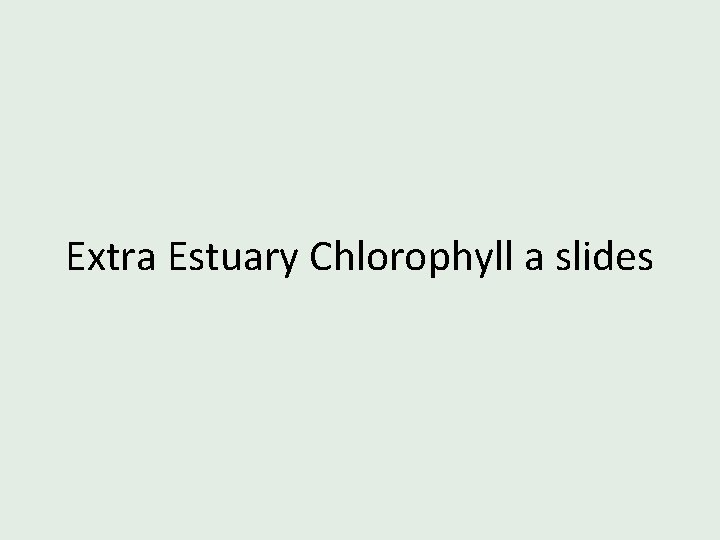 Extra Estuary Chlorophyll a slides 