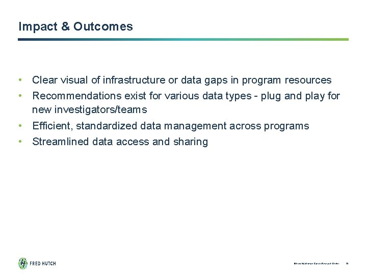 Impact & Outcomes • Clear visual of infrastructure or data gaps in program resources