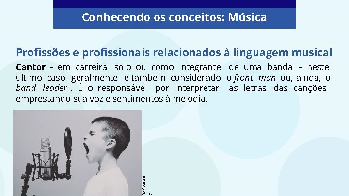 Conhecendo os conceitos: Música Profissões e profissionais relacionados à linguagem musical ©Pixaba y Cantor