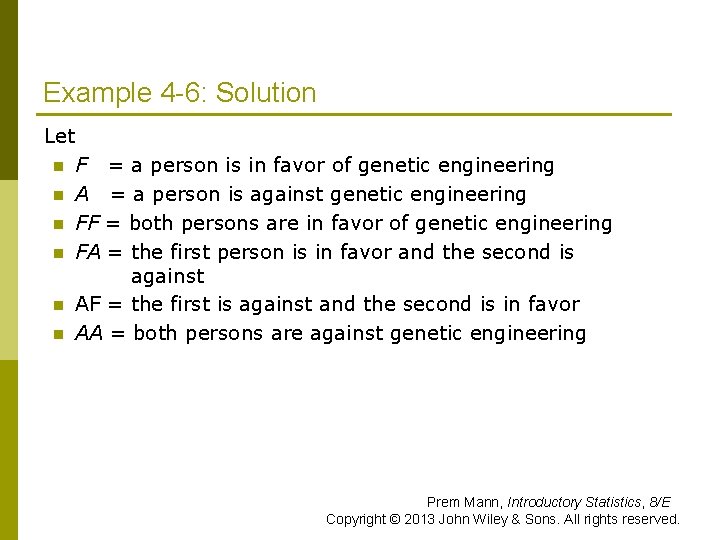 Example 4 -6: Solution Let n n n F = a person is in