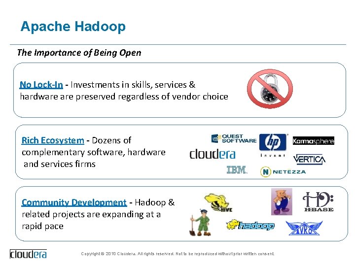 Apache Hadoop The Importance of Being Open No Lock-In - Investments in skills, services