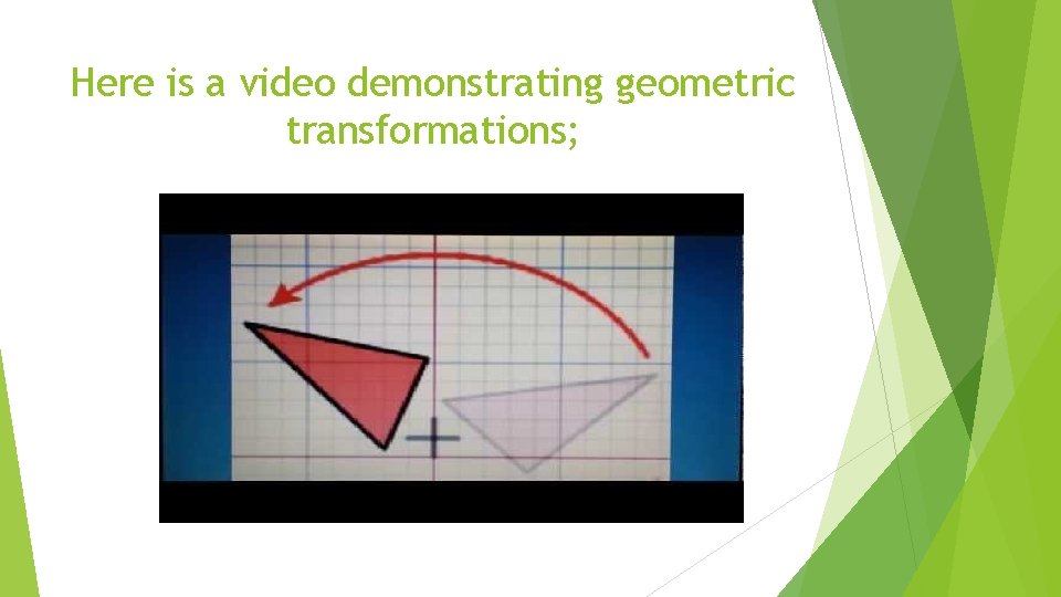 Here is a video demonstrating geometric transformations; Here is a video demonstrating geometric transformations;