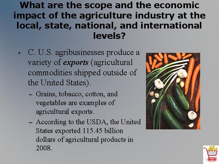 What are the scope and the economic impact of the agriculture industry at the