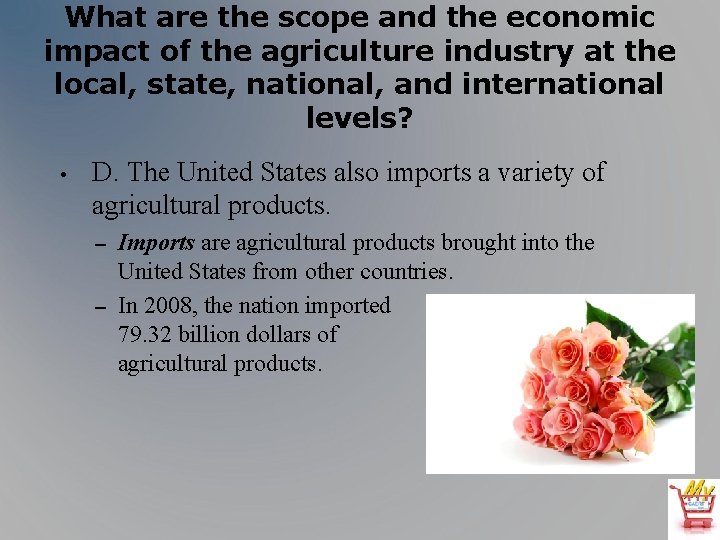 What are the scope and the economic impact of the agriculture industry at the