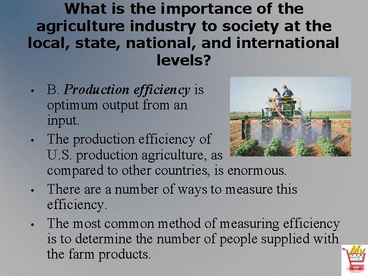 What is the importance of the agriculture industry to society at the local, state,