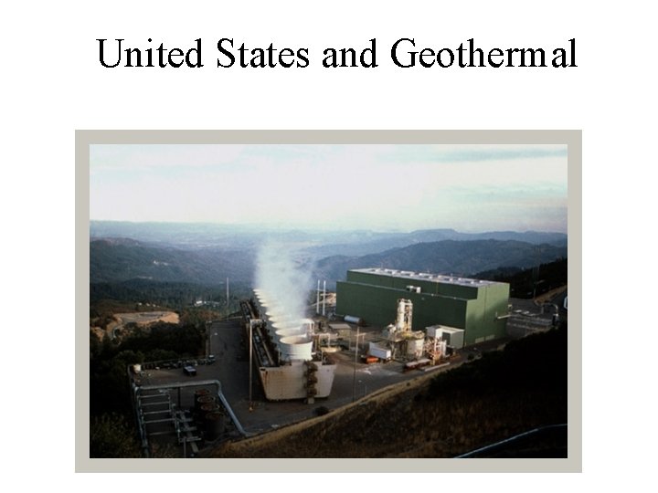 United States and Geothermal 