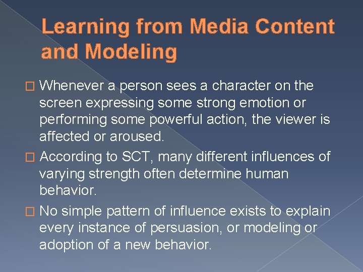 Learning from Media Content and Modeling Whenever a person sees a character on the