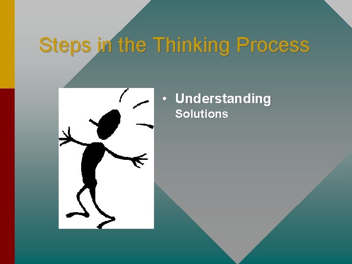 Steps in the Thinking Process • Understanding Solutions 