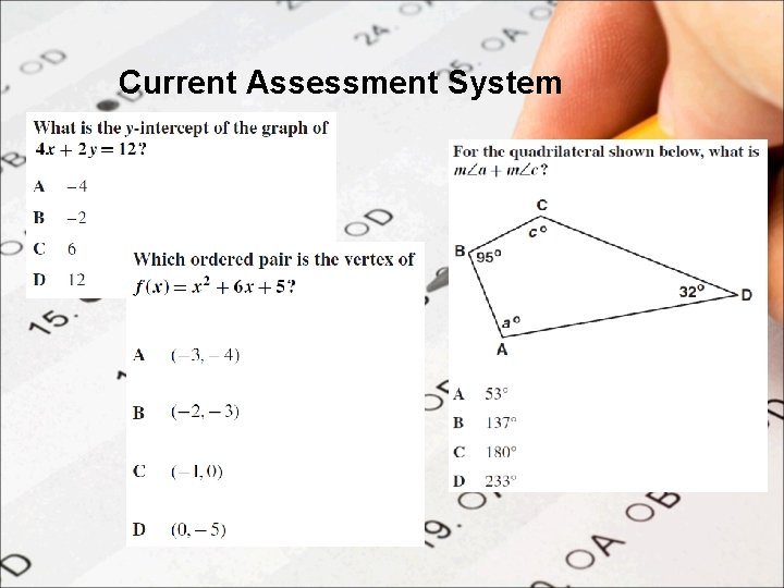 Current Assessment System 