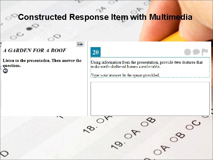 Constructed Response Item with Multimedia 