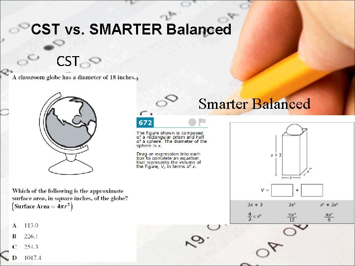 CST vs. SMARTER Balanced CST Smarter Balanced 