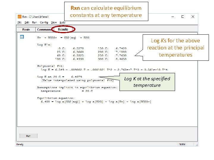 Rxn calculate equilibrium constants at any temperature Log Ks for the above reaction at