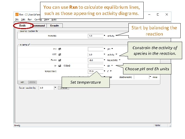 You can use Rxn to calculate equilibrium lines, such as those appearing on activity