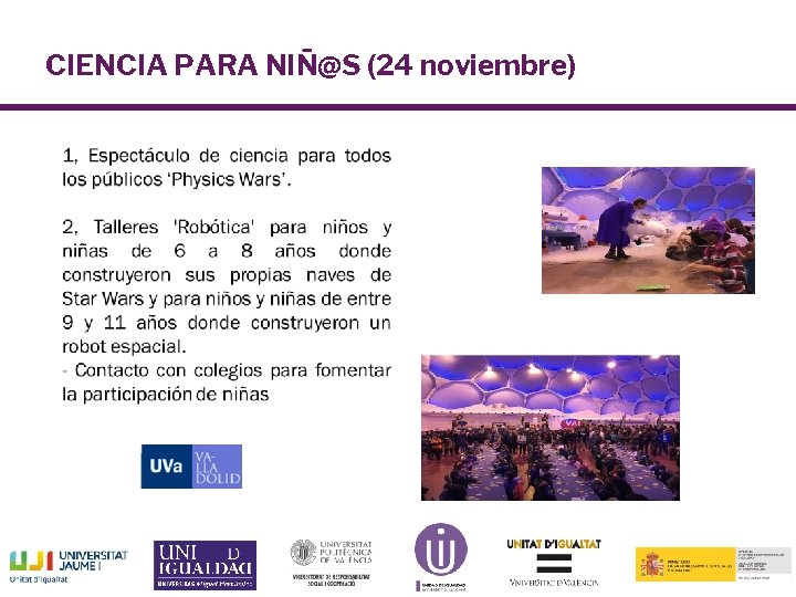 CIENCIA PARA NIÑ@S (24 noviembre) 