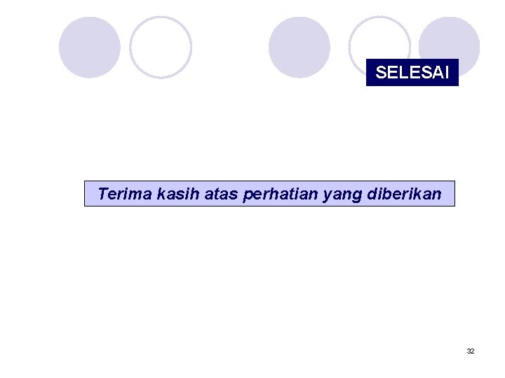 SELESAI Terima kasih atas perhatian yang diberikan 32 