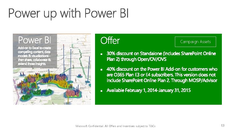 Campaign Assets Microsoft Confidential. All Offers and Incentives subject to T&Cs 13 