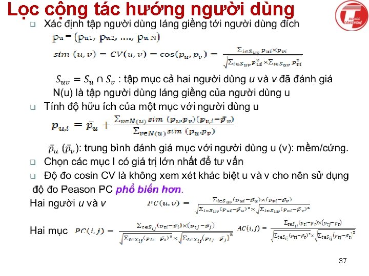 Lọc cộng tác hướng người dùng 37 
