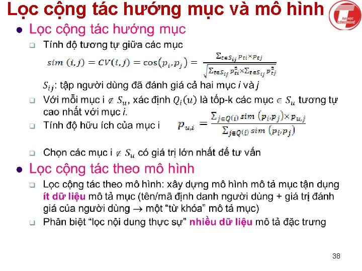 Lọc cộng tác hướng mục và mô hình 38 