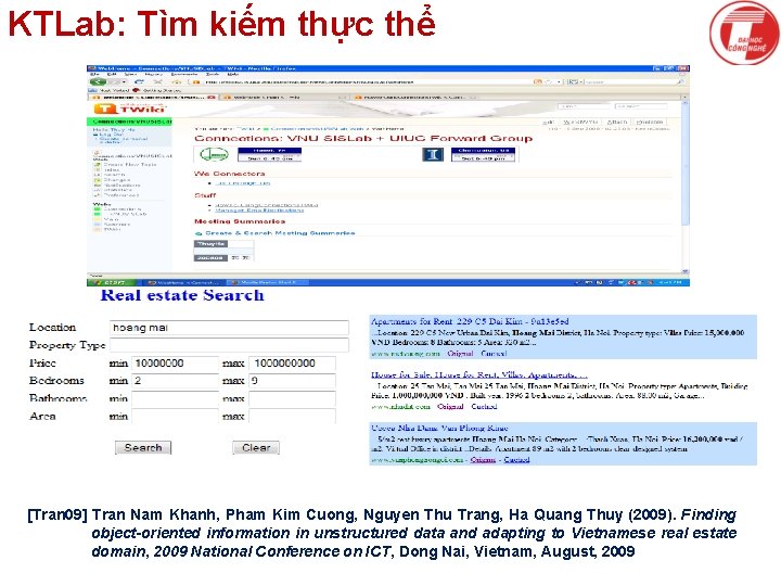 KTLab: Tìm kiếm thực thể [Tran 09] Tran Nam Khanh, Pham Kim Cuong, Nguyen