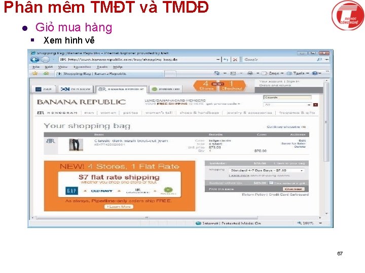 Phần mềm TMĐT và TMDĐ l Giỏ mua hàng § Xem hình vẽ 67
