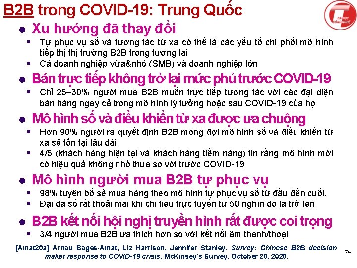 B 2 B trong COVID-19: Trung Quốc l Xu hướng đã thay đổi §